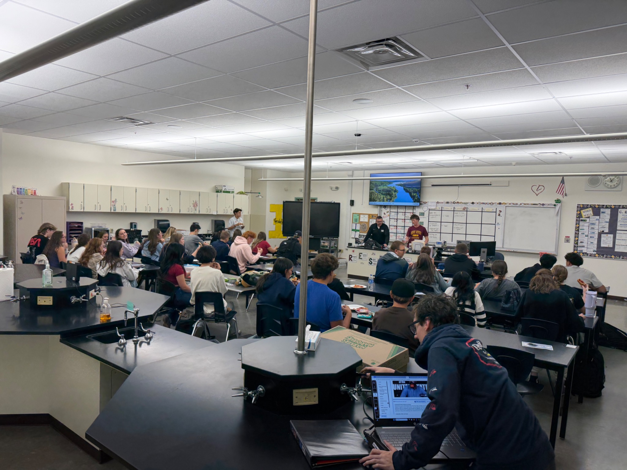 Students gathered for an FCA Huddle at Damonte Ranch High School