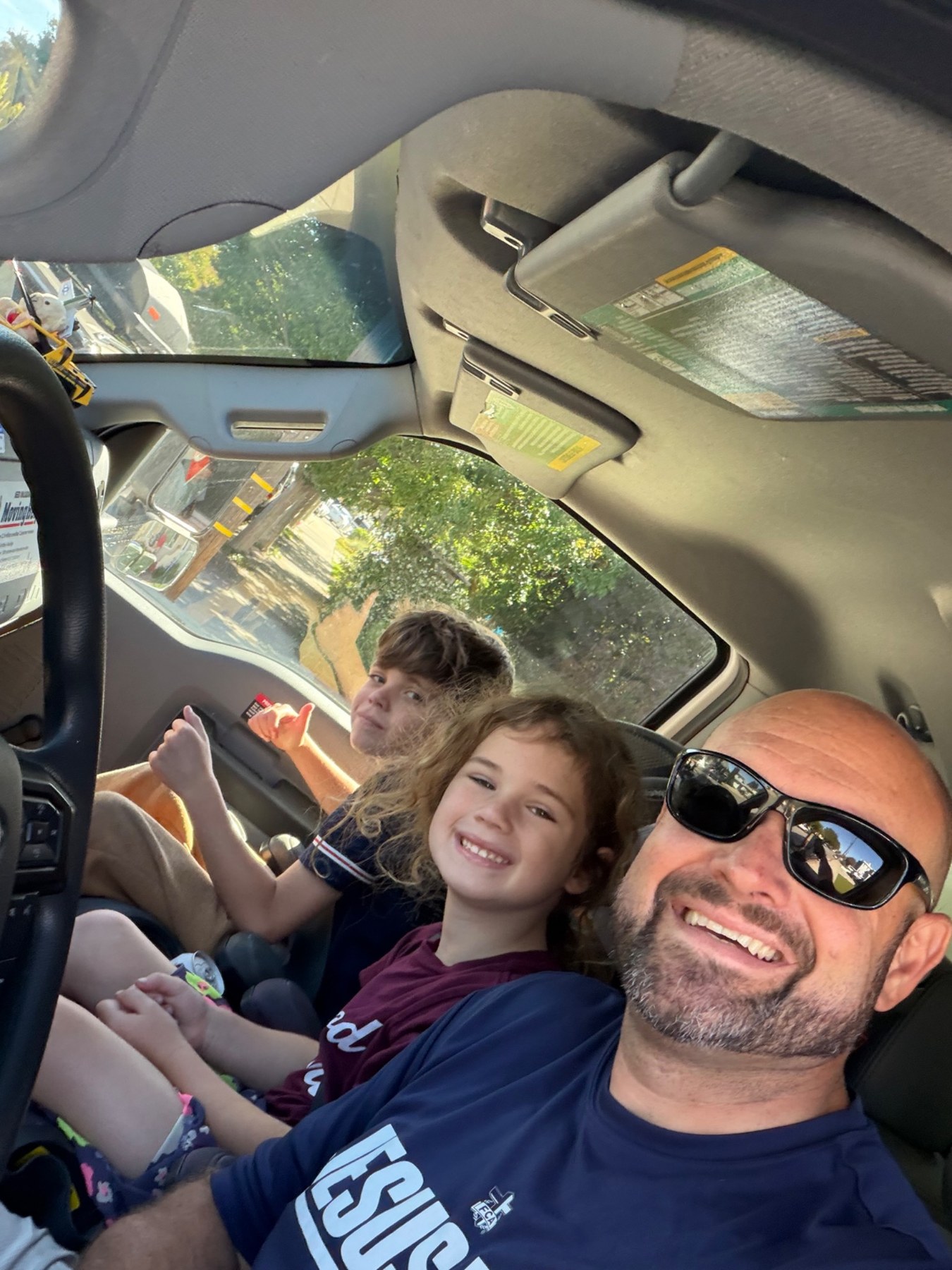 Greg Hinton driving toward Reno with Duke and Clara during the move