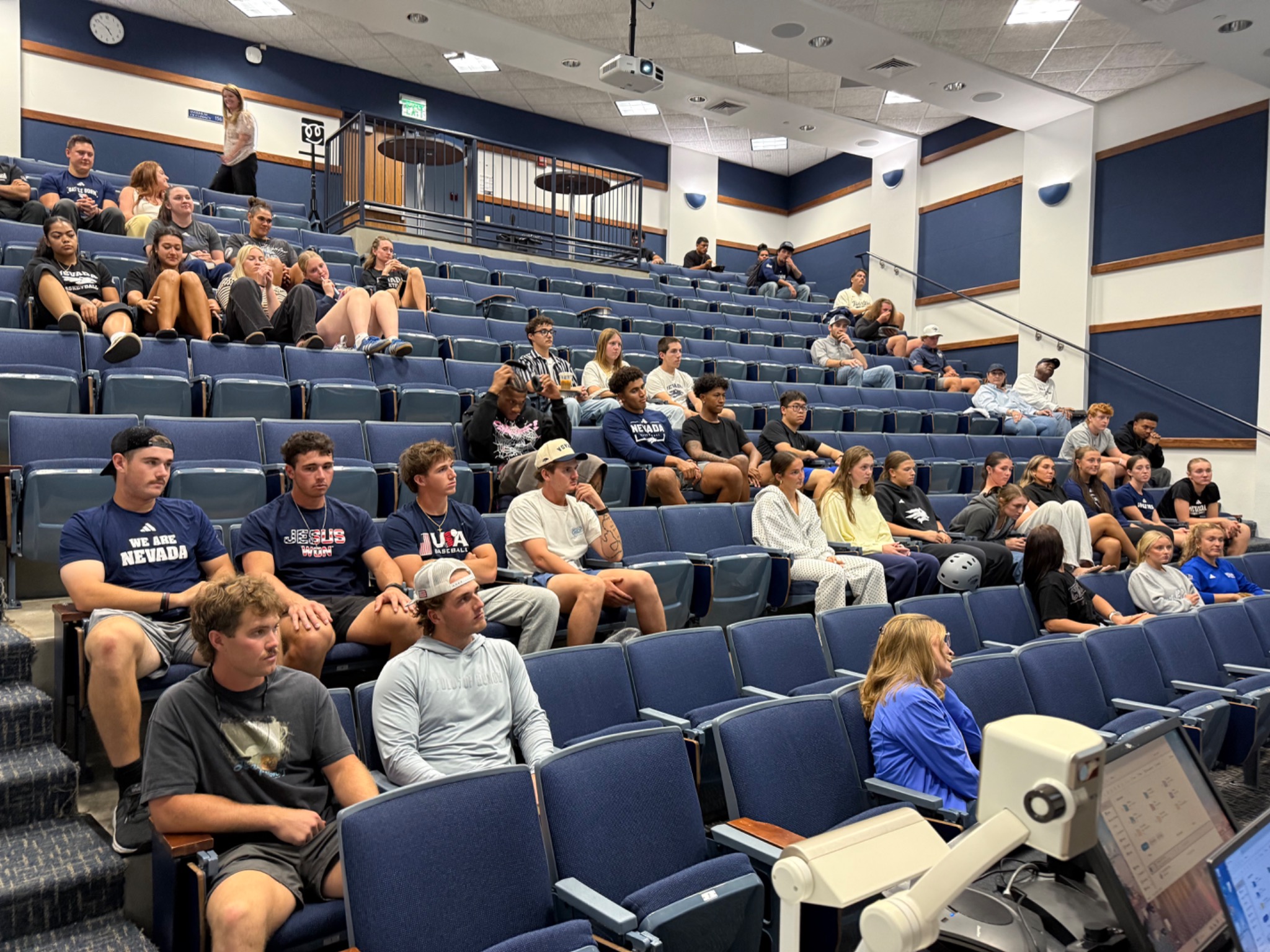 University of Nevada student-athletes gathered for an FCA multi-sport Huddle in Legacy Hall